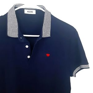 Moschino Couture "Twin tipped Heart logo yacht polo" **perfect for summer!